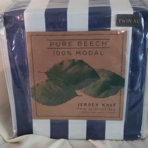 Pure Beech Jersey Knit Modal Stripe Twin XL Sheet